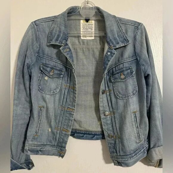 J.Crew Denim Jacket | Light wash denim distressed | Size Small - Picture 1 of 7